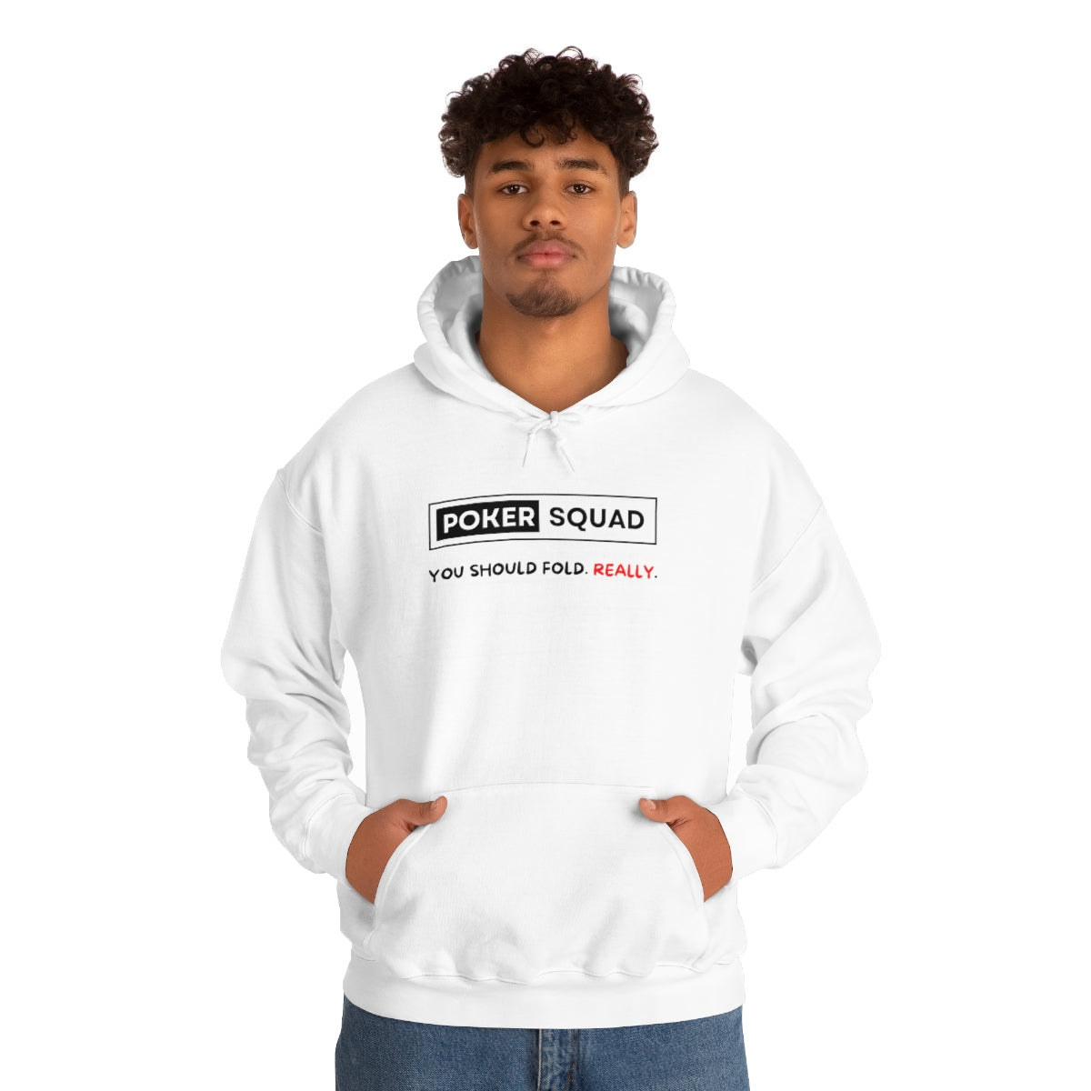 Black squad hoodie online white